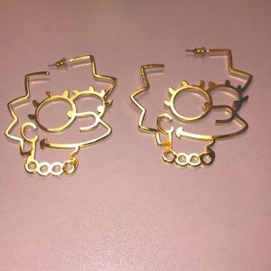 Big Gold Lisa Simpson Earrings—Rare & Cute!!
